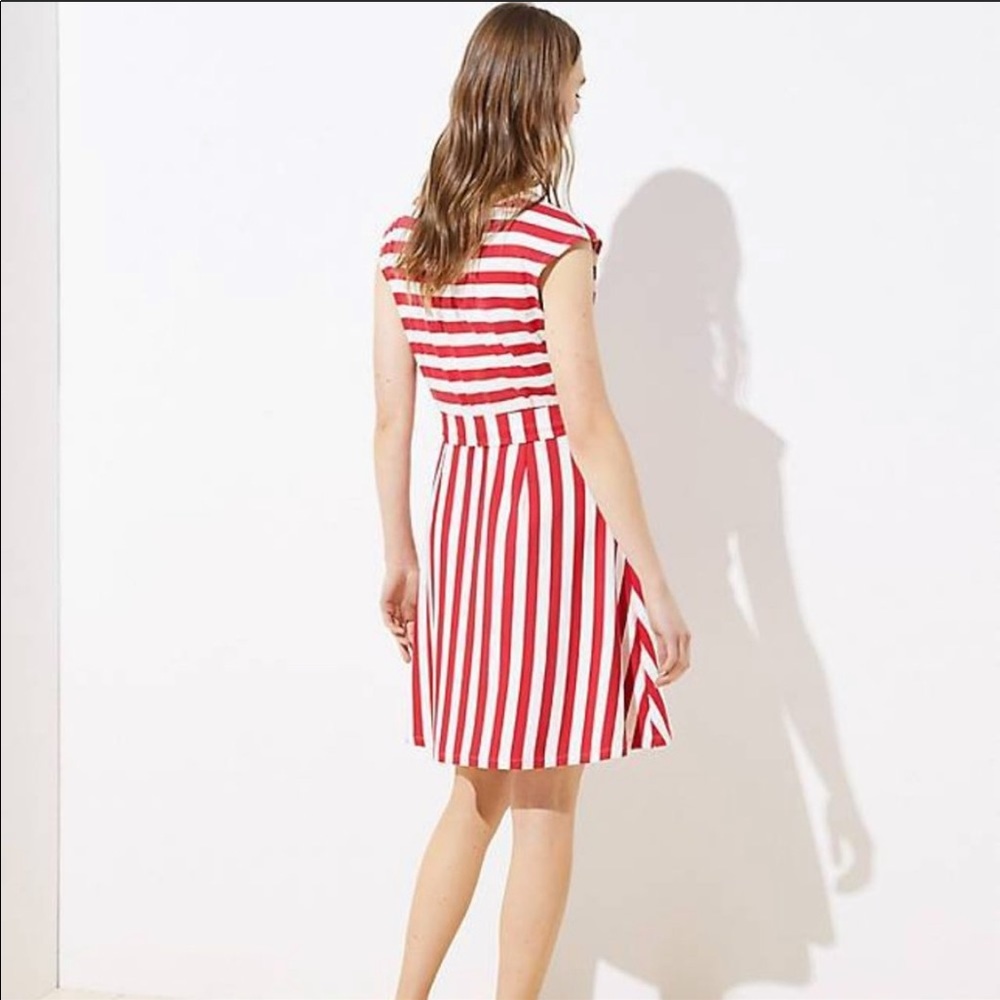 NWT Ann Taylor Loft striped tie waist dress - Picture 2 of 6